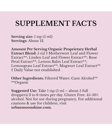 Urban Moonshine Joy Tonic - Fast-Acting Stress Relief with Motherwort & Lemon Balm - Daily Nervous System Support & Mood Elevation - Gluten-Free Herbal Supplement - 2 Fl Oz - Buy Online on GoSupps.com