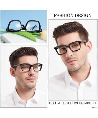 MARE AZZURO Retro Square Reading Glasses for Men - Large Readers 1.0 to 6.0 - Stylish Black 1.75 x Lens - International Shipping Available - Buy Online on GoSupps.com
