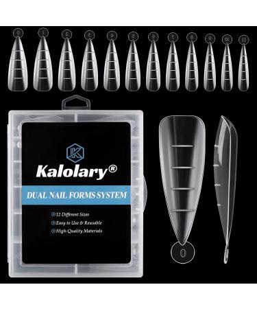 Kalolary 120pcs clear dual nail system form MOOLD ACYLL stiletto nail extension tips nail art manicure tools 12 sizes with scale drop shape - Buy Online on GoSupps.com
