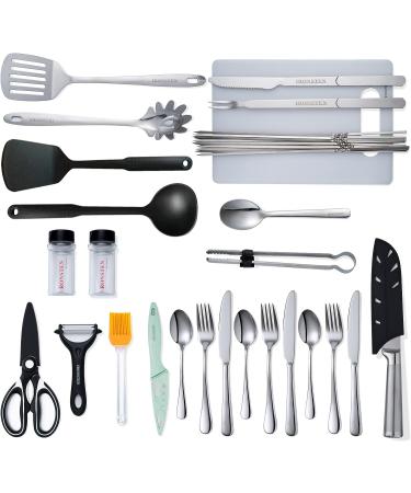 IRONSTEN Camping Cooking Utensils Set - Portable Cookware Kit for RV, Tent, and Outdoor Picnics - Buy Online on GoSupps.com