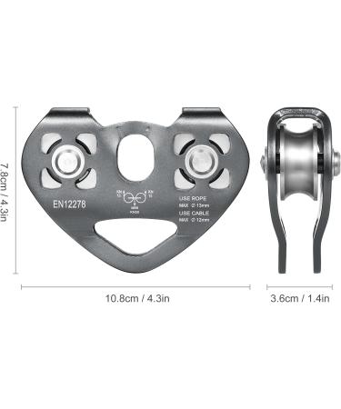 Lixada 30KN Tandem Speed Zip Line Pulley for Cable Backyard Zipline - Holds Up to 6700lbs - Grey | Perfect for Hauling, Rigging, and Commercial Use - Buy Online on GoSupps.com