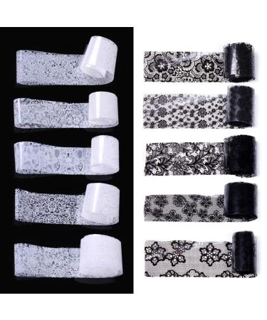Nail Foil Transfer Stickers: Lace, Retro Holographic, Flower Designs - 10 Rolls for DIY Nail Art & Manicure Charms - Buy Online on GoSupps.com