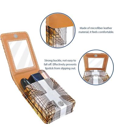 Building Lip Gloss Holder & Portable Makeup Bag - Multi-Colored Lipstick Organizer Case with Mirror for Women | Travel-Friendly Lipstick Storage Box (9.5x2x7 cm) - Buy Online on GoSupps.com