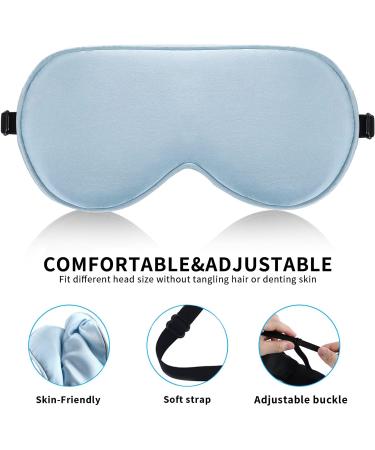 2 Pack Lonfrote Children Eye Mask Set - Blue & Grey Silk Sleep Mask for Kids - Travel & Relaxation Essential - Buy Online on GoSupps.com