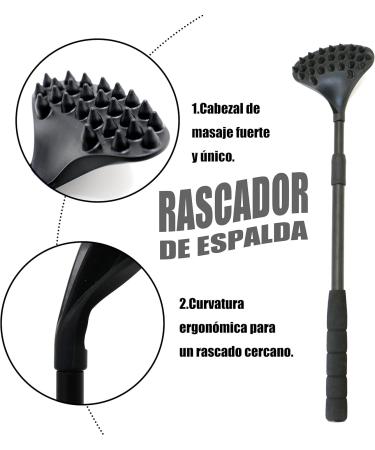 Extendable 21-Inch Back Scratcher for Adults & Pets - Strong ABS Massage Head - Compact & Retractable - Perfect for Men & Women (Schwarz) - Buy Online on GoSupps.com