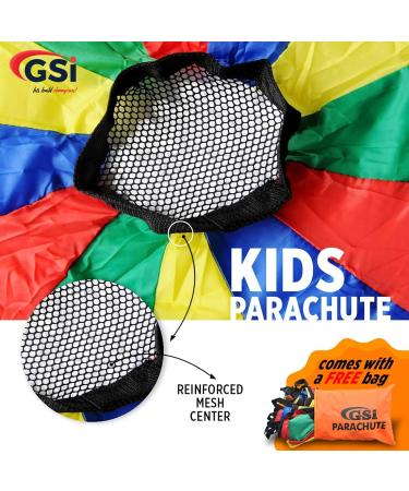 GSI Kids 12ft Rainbow Parachute Toy for Gymnastics and Outdoor Activities - Buy Online on GoSupps.com