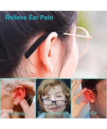 Xinsuo 4 Pairs Soft Cotton Glasses Ear Pads | Non-Slip & Elastic Comfort Accessories for Glasses & Sunglasses (Gray/Black) - Buy Online on GoSupps.com