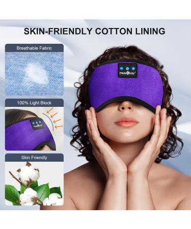 Bluetooth Sleep Headphones Eye Mask for Side Sleepers/Nap/Travel - 14 Hrs Playtime - Comfy & Ultra-Soft - Violet - Buy Online on GoSupps.com