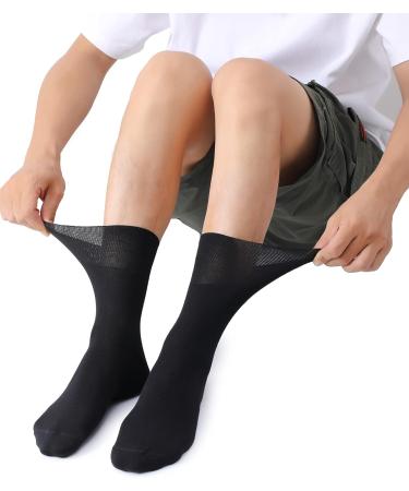 Polawind Men's Diabetic Socks Size 10-13 - Loose Top Ankle Socks for Edema Neuropathy - Non Binding Diabetes Socks (1 Pair, Black) - Buy Online on GoSupps.com