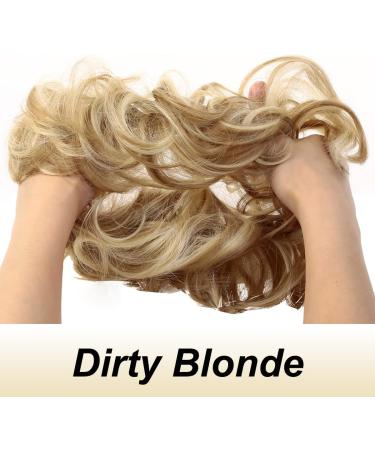 JJstar 2PCS Messy Bun Hair Pieces - Curly Fake Hair Donut Tousled Updo for Women - High Heat Resistant Synthetic Fiber Scrunchies (Dirty Blonde) - Buy Online on GoSupps.com