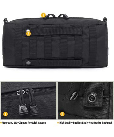WYNEX Tactical Increment Molle Pouch  Vertical EDC Utility Pouches Sling Bag Military Multi-Purpose Large Capacity with Shoulder Strap Modular Design Black (upgraded) - Buy Online on GoSupps.com