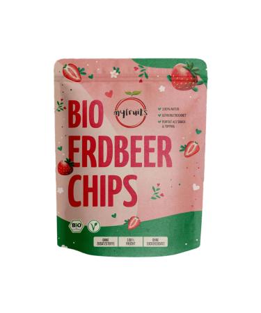 myfruits myfruits Organic Strawberry Chips Freeze Dried Strawberries 50g No Additives 100% Strawberries Cereal or Snack