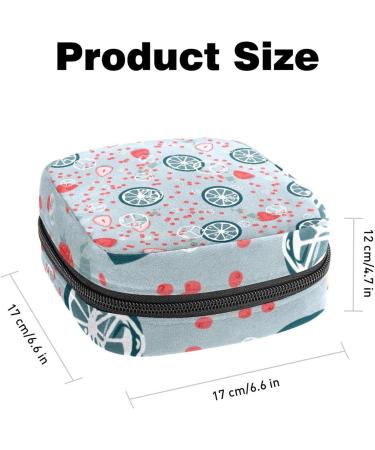 Portable Period Pouch | Tampon Storage Bag & Organizer | Wallet-sized Feminine Product Holder - Lemon Strawberry Ice Cube Design - 4.7x6.6 in - Buy Online on GoSupps.com