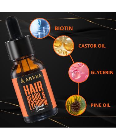 Abera Hair Growth Serum | Natural Hair Loss Treatment with Biotin & Castor Oil for Hair & Beard Regrowth - Shop Now - Buy Online on GoSupps.com
