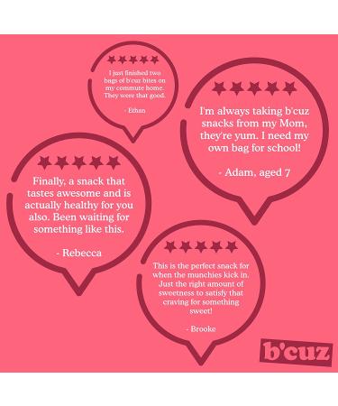 B'cuz Granola Bites 3 oz Strawberry-Mallow - Gluten Free & Healthy Snack for Adults and Kids - Vegan & Kosher - Pack of 4 - Buy Online on GoSupps.com