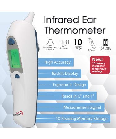 Infrared Ear Thermometer | Fast Response 10 Memory Storage LCD Backlight | Global Shipping Available - Buy Online on GoSupps.com