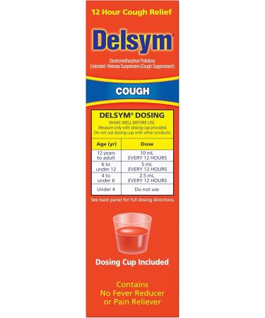 Delsym Adult 12 Hr Cough Relief Liquid - Orange Flavor 5oz | Fast & Effective International Shipping - Buy Online on GoSupps.com