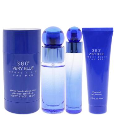 Perry Ellis 360 Very Blue For Men 4 PCS Eau De Toilette Gift Set 0.85 Fl Oz (Pack of 4) - Buy Online on GoSupps.com