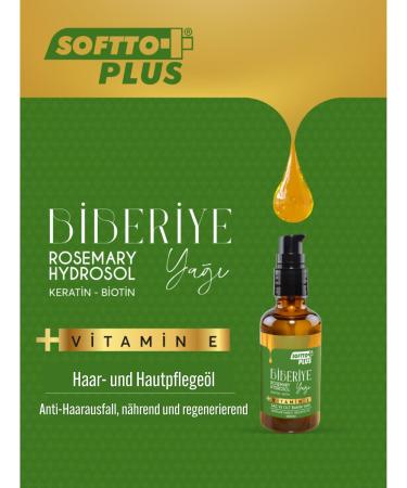 Softto+Plus Huile de romarin Rosemary Oil - Croissance des cheveux plus rapide et soins sains - Buy Online on GoSupps.com