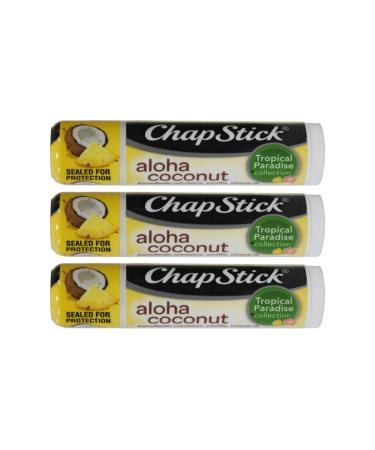 Chapstick Aloha Coconut Tropical Paradise .15 Oz Lip Balm 3 Pack