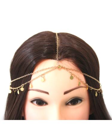 Buy 2Live Forum Hair Jewelry - Turquoise Dripping Oriental Hair Chain Gold Sequin Party Headdress & Drift Chain for Festivals - Buy Online on GoSupps.com