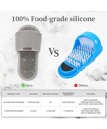 Buy Petalum Silicone Shower Massage Sandals - Non-Slip Foot Brush with Suction Cups for Deep Cleaning & Cornea Peeling - Gray One Size - Buy Online on GoSupps.com