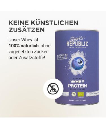  Harvest Republic HARVEST REPUBLIC Organic Wild Blueberry Whey Protein Powder with 100% Real Fruit Powder | 750g - Buy Online on GoSupps.com