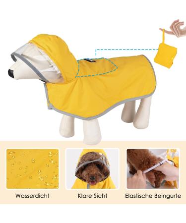 Buy Eyin Waterproof Dog Rain Coat for Large Dogs - Adjustable Reflective Windproof XL Jacket with Hood - Buy Online on GoSupps.com