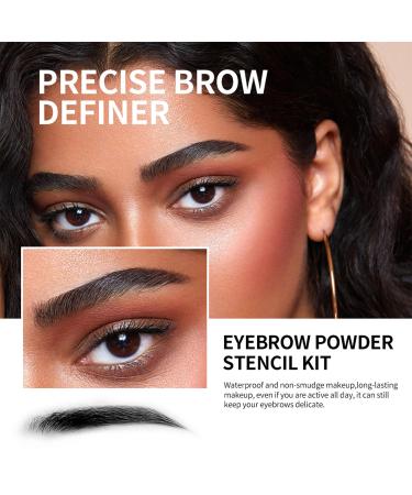 Shop Eyebrow Stamp Stencil Kit | 12 Reusable Stencils & Waterproof Powder - Long-Lasting Natural Brown Shade - Buy Online on GoSupps.com