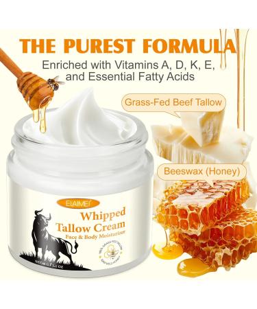 Beef tallow and honey balm for face moisturizing tallow cream for face and body skin care and lip balm herb fed beef tallow balm for skin care - Buy Online on GoSupps.com