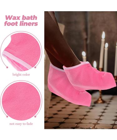Uonlytech Paquet de Th rapie Cire Paraffine 2 Paires Couvre-pieds R utilisables pais Rose Fuchsia Bord Blanc Soins des Pieds Spa Professionnels Masque Hydratant et Chaleur Solide - Buy Online on GoSupps.com