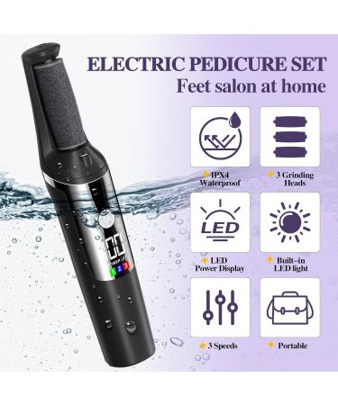 Nuve Smooth Pedicure Wand - Electric Callus Remover for Feet | Rechargeable Flawless Pedi Tool for Dry Cracked Heels & Foot Care (Black - Buy Online on GoSupps.com