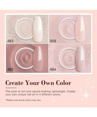 AZUREBEAUTY Dip Powder Nail Kit All Season Nude Skin Glitter 4 Colors Dipping Powder Liquid Set Recycling Tray with Base & Top Coat Activator for French Nail Art Manicure Salon DIY at Home - Buy Online on GoSupps.com