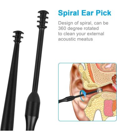 JIANYI Ear Pick Earwax Removal Kit - 6 Piece Set with Storage Box and Cleaning Brush - Black Medium - Buy Online on GoSupps.com