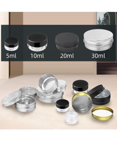 24 Pcs 10ml Black Empty Cream Cans - Clear Crucible Tap Pots for Lotions Mini Candles & Cosmetics - Buy Online on GoSupps.com