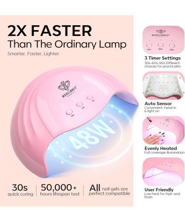 Modelones Gel Nail Polish Kit with UV Light 48w Led Lamp Starter Kit 6 Colors Nude Neutral Gel Polish Soak Off UV Gel Nail Polish Set Base & Top Coat Professional Tools For Beginners At Home Nail Curing Gift - Buy Online on GoSupps.com