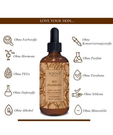 100% Organic Cold Pressed Jojoba Oil | Pure & Natural Facial & Body Oil | Anti-Aging Moisture Care for Hair Skin & Nails | 100ml Vegan Eco-Friendly - Buy Online on GoSupps.com
