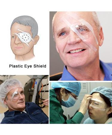 Plastic Eye Shield Set for Post-Surgery Protection - 2 Pcs Eye Patch with Tape and Elastic Rope - Clear - Buy Online on GoSupps.com