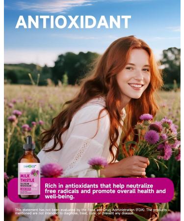 SANSICE Milk Thistle Liver Detox Supplement-Organic Milk Thistle Extract Supplement Liver Cleanse Detox & Repair Liquid-Liver Supplement Silymarin MilkThistle Drop for Liver Support-Non GMO 4 Fl Oz - Buy Online on GoSupps.com