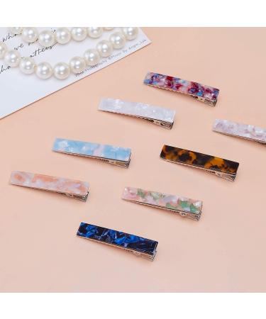 8pcs Acrylic Resin Alligator Hair Clips - Marble Pattern Geometric Hairpins for Women and Girls - Hair Accessories for Birthday, Christmas, Valentines Day - Buy Online on GoSupps.com