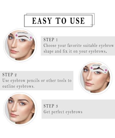 24-Piece Eyebrow Stencil Kit for Perfectly Shaped Brows - Easy 3 Minute Makeup Solution - Buy Online on GoSupps.com