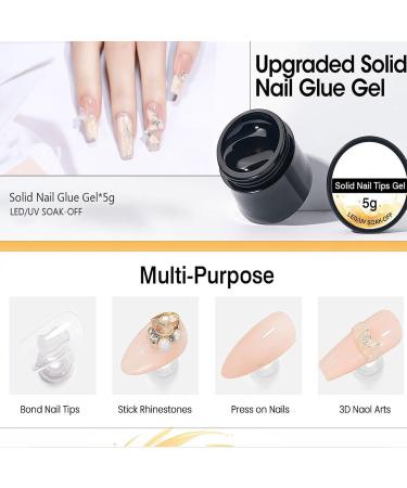 Professional Nail Glue UV Nail Glue Solid Nail Glue Strong Nail Gel Clear Nail Adhesive Long Lasting Nail Gel Nail Tips Adhesive Transparent Nail Glue for Wife Girlfriend Families Friends - Buy Online on GoSupps.com