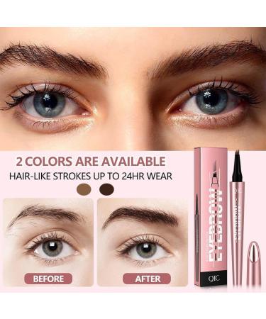 CYZJPRVN 3D Magic Eyebrow Pencil Waterproof Micro Eyebrow Pencil with 4 Forked Tips Eyebrow Tattoo Pen Long Lasting Magic Eyebrow Pencil Dark/Light Brown - Buy Online on GoSupps.com