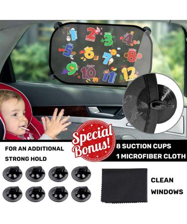 iZoeL Car Sun Shade for Baby Kids 2PCS - Animal Elephant Lion Design - 80GSM Rear Sunshades with Suction Cups and Storage Bag - UV Protection Black - Buy Online on GoSupps.com