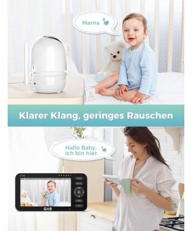 GHB Baby Monitor with Camera - 5 720P HD VOX Mode Two-Way Talk Night Vision & Temperature Display - Model 2023 - International Shipping Available - Buy Online on GoSupps.com