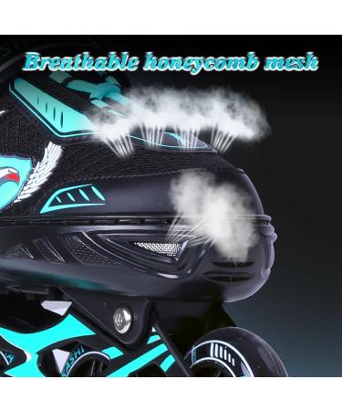 Adjustable Inline Skates for Kids Boys and Girls | Full Light Up Wheels | Indoor Outdoor Roller Blades for Children Youth Teens Beginners | Green - Medium - Buy Online on GoSupps.com