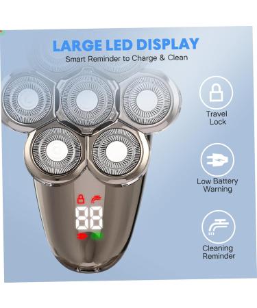 Buy Hemoton Electric Shaver for Men - Versatile Electric Razor Head Shavers & Facial Cleansing Brush - Ideal for Home & Travel - Digital Display & Beard Scissors Included - Buy Online on GoSupps.com