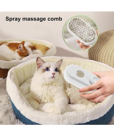 Steamy Cat Brush 2024 New 3-in-1 Multifunctional Cat Steamy Brush Spray Comb for Cats Pet Massage and Hair Removal Comb for Removing Tangled and Loosse Hair (White) - Buy Online on GoSupps.com