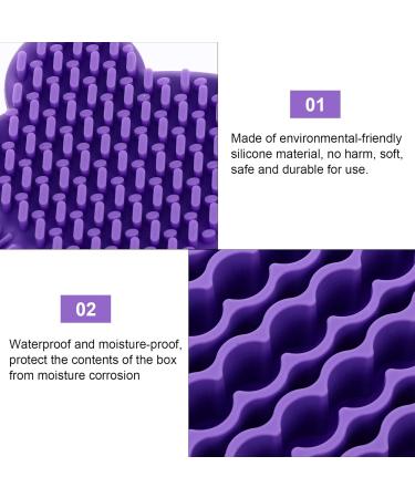 2 1 Makeup Brush Cleaning Pad Portable Hair Brush 2 in 1 Silica Gel Carpet Purple - Buy Online on GoSupps.com