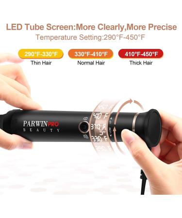 PARWIN PRO BEAUTY 7-in-1 Curling Iron Wand Set - Interchangeable Ceramic Barrels Infrared Technology Dual Voltage Auto Shut Off Perfect Curls Worldwide - Buy Online on GoSupps.com
